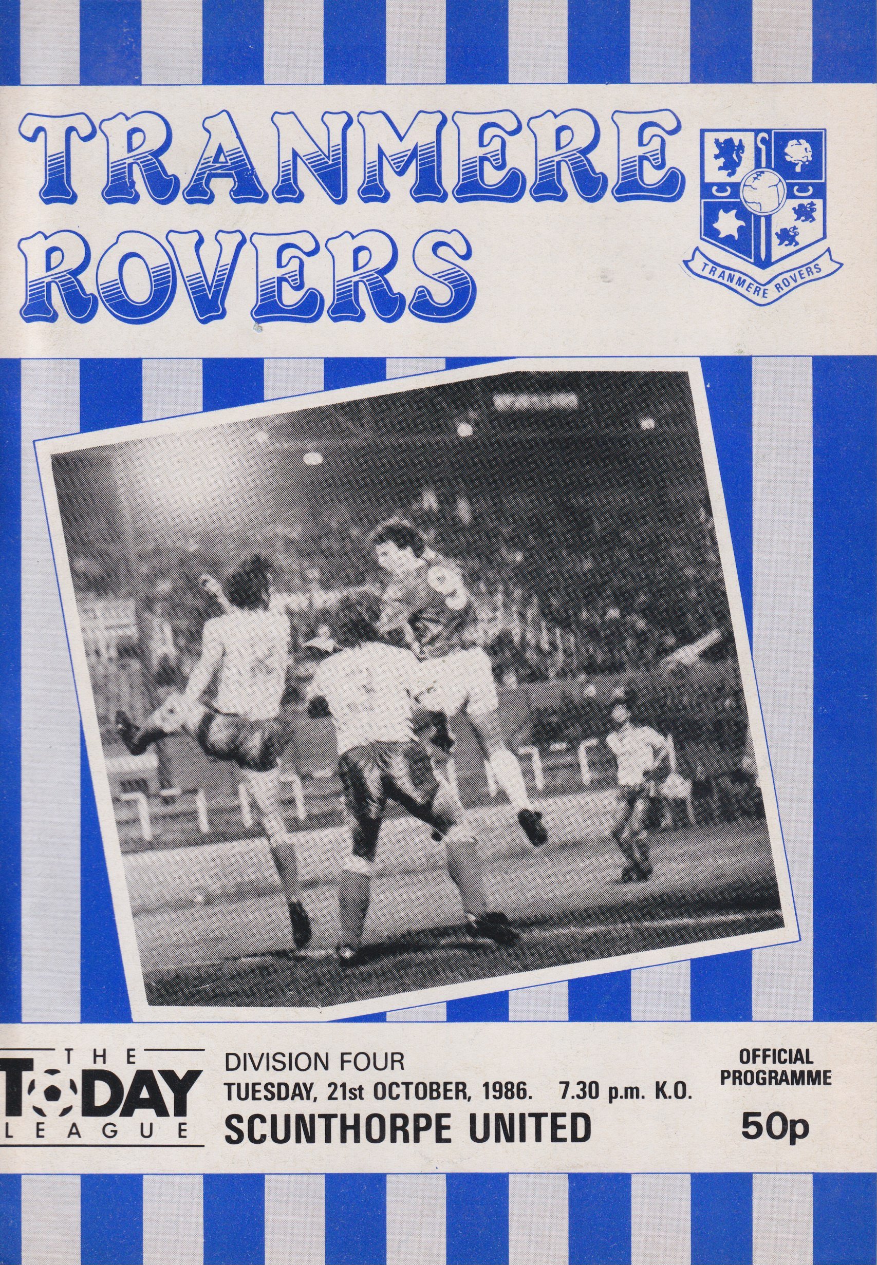Tranmere Rovers v Scunthorpe United match programme